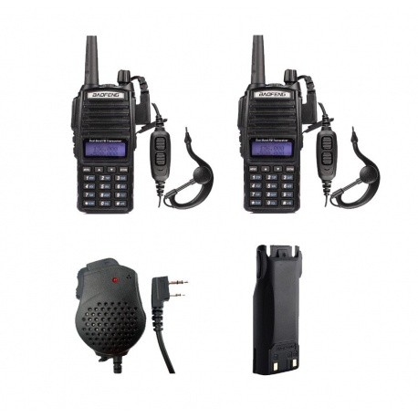 Pack Sécurité/Chasse 2 Baofeng UV-82 : Micro + Batterie + Câble Baofeng Talkie-Walkie PACK-BAOFENG-SECURITE-UV82-361