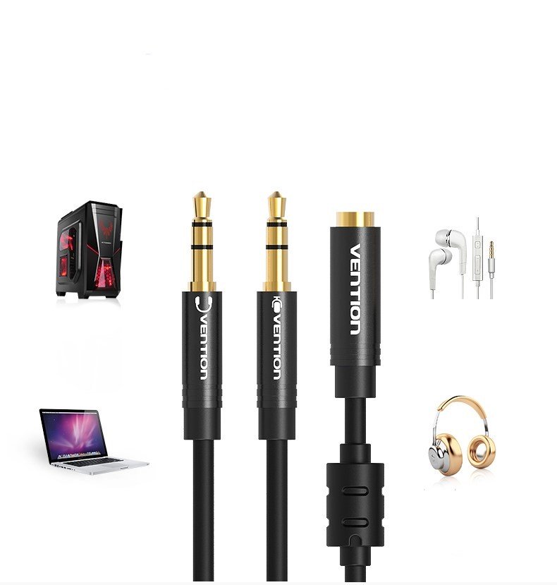 Câble Vention audio combineur 2x Jack 3.5mm stéréo