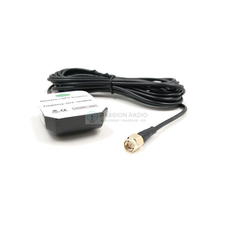 Antenne GPS Active SMA Mâle 5 M – Magnétique, Amplifiée – Idéale Pour Autoradio, Navigation & Tracking