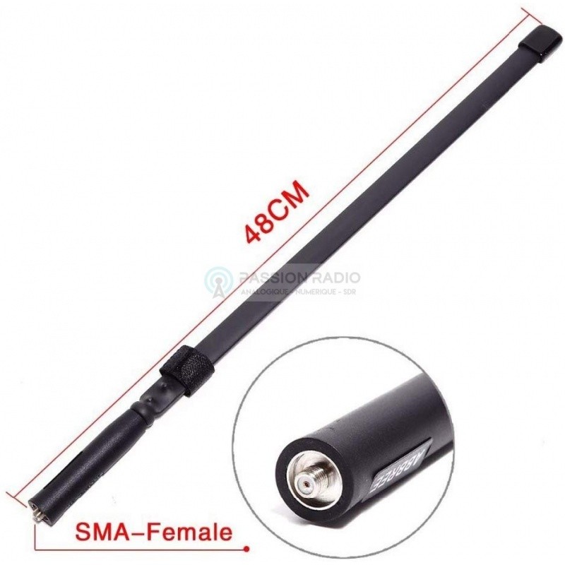 Antenne Tactique RETEVIS HA05 SMA-F - Double Bande UHF/VHF, Pliable, Pour Radio Baofeng, Kenwood - 50cm