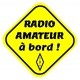 Autocollant fluo "radio amateur à bord !" Passion Radio Autocollants AUTOCOLLANT-HAM2-919