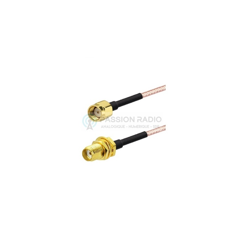 Compatible avec Caméra de sécurité pour routeur sans Fil Wi-FI Paquet de 2 Bingfu Câble coaxial dextension dantenne WiFi RG316 mâle à RP-SMA Femelle à Monture de cloison Femelle RP-SMA 30cm 