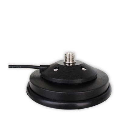 Embase magnétique puissante BM-1-PL 120mm avec cable PL259 Komunica Embase magnetique KOM-EMBASE-MAG3-BM1PL-1001