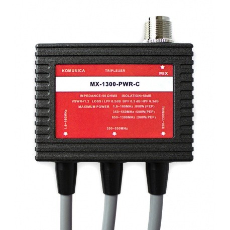 Triplexeur 1.6-160 / 350-550 / 850-1300Mhz + câbles