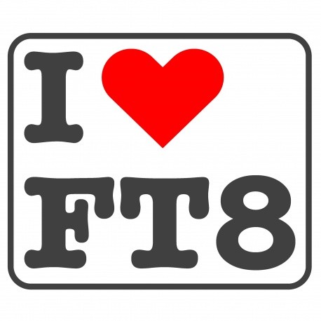 Autocollant i love FT8