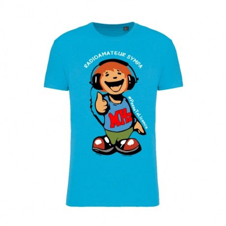 Tee shirt Bleu turquoise Radiamateur sympa