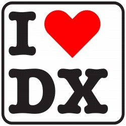 Autocollant stiker "I love DX" (J'aime le DX)