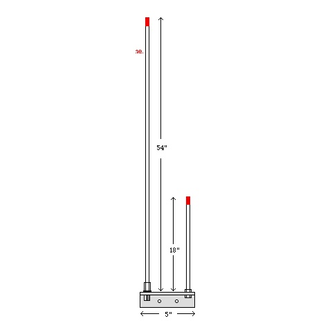 Antenne VHF marine 156-162MHz OSJ robuste sans plan de masse Arrow Antenna