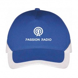 Casquette bicolore bleue et blanche Passion Radio