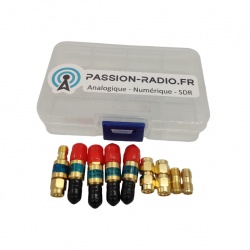 Kit de 6 atténuateurs et 4 adaptateurs RF à entrée SMA avec mallette de transport PASSION RADIO