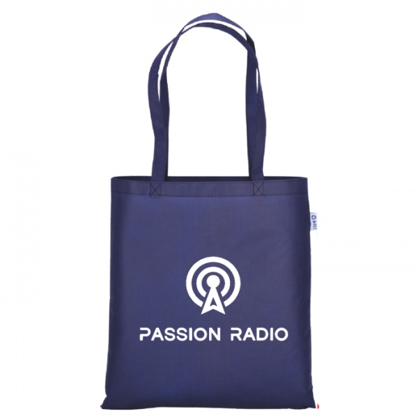 Sac shopping bleu avec logo PASSION RADIO