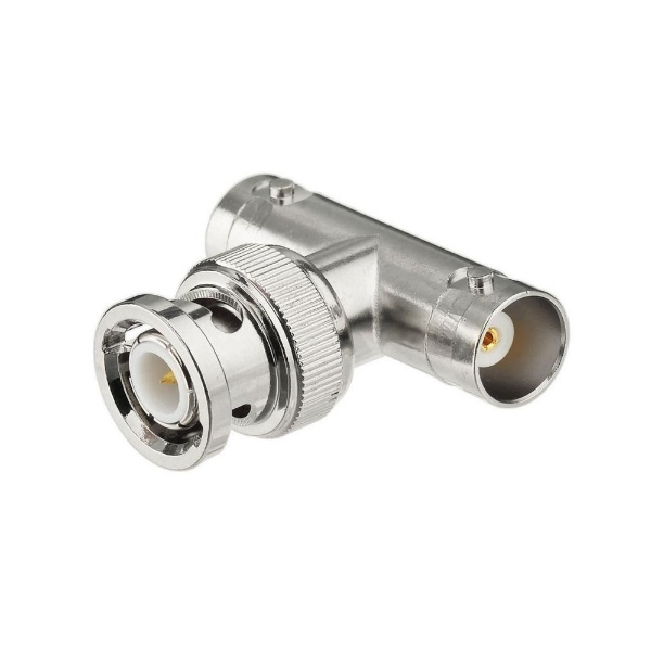 Adaptateur type T BNC Male vers 2 BNC Femelle