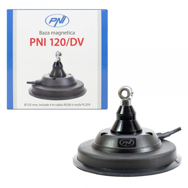 Embase magnétique PNI 120 / DV 125mm avec câble de 4m et prise PL259