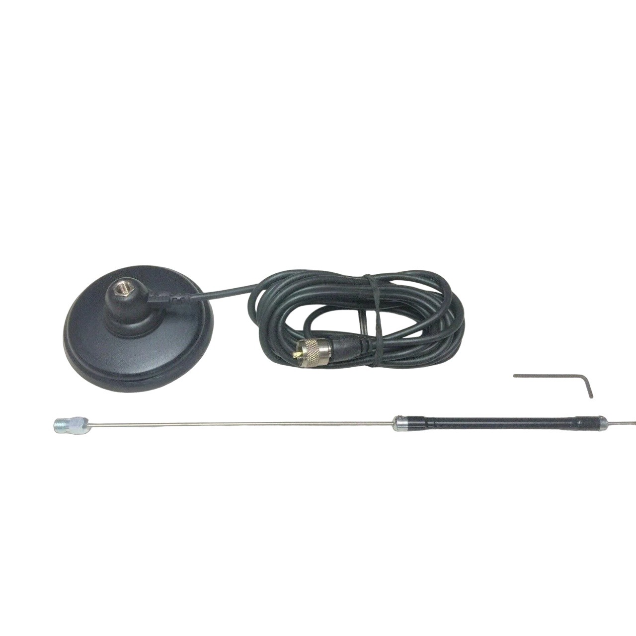 Antenne CB GL 27 BLACK marine (fonctionne sans plan de masse) à perçage  avec support rétroviseur inclus, livrée avec adaptateur FME/PL259 côté