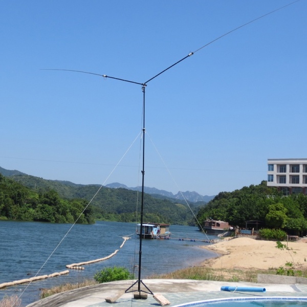 Besshepplo Antenna HF JPC-7 14-50MHz Portatile A Onde Corte – Sistema V-Type Con Bilanciatore 1:1 E Doppia Frusta In Acciaio Da 5.28m