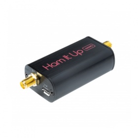 Upconverter tiny HF Ham It Up Nano avec boîtier noir, TCXO, support d'alimentation Bias-Tee