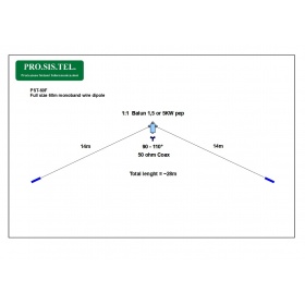 PST-60F Dipôle monobande pour 60m de grande taille ProSisTel