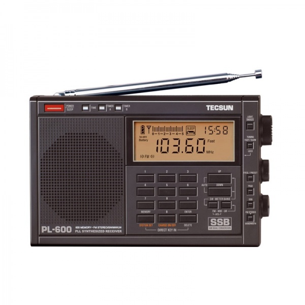 TECSUN PL600 Récepteur radio AM FM SSB 100-29999 kHz + FM 76-108MHz