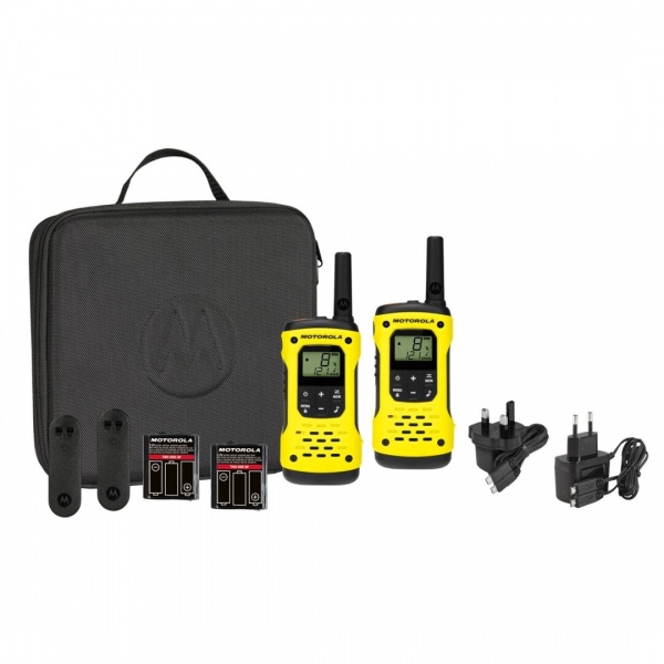 Talkie-walkie x2 PMR446 Motorola T92 H2O jaune16 canaux 500mW IP67 USB