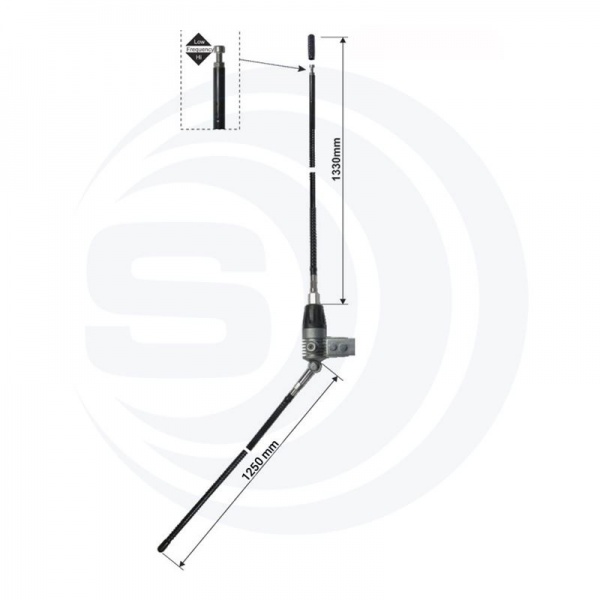 Antenne SIRIO BOOMERANG 27W 1/4 onde pour balcon
