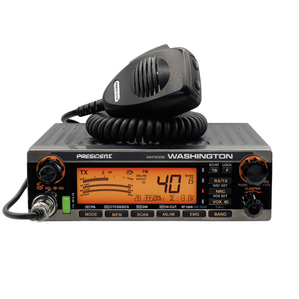 Poste CB WASHINGTON II AM FM BLU 80W PEP bi-bande 24Mhz et 28MHz