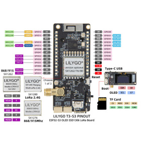 TTGO T3S3 V1.2 Module de développement ESP32-S3 LoRa SX1262 868MHz Meshtastic