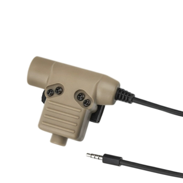 Adaptateur Casque Micro tactique Jack 3.5mm vers 6.5mm avec PTT pour PMR-171 GUOHETEC