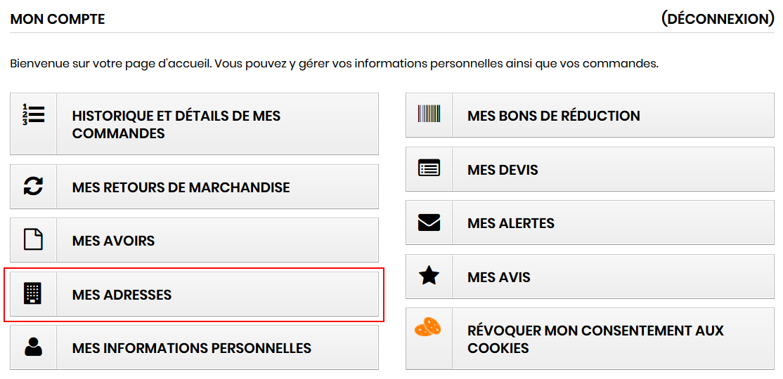 Ajouter une adresse
