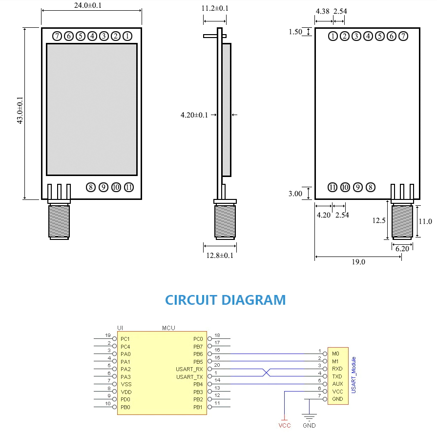 branchement e32 sx1278