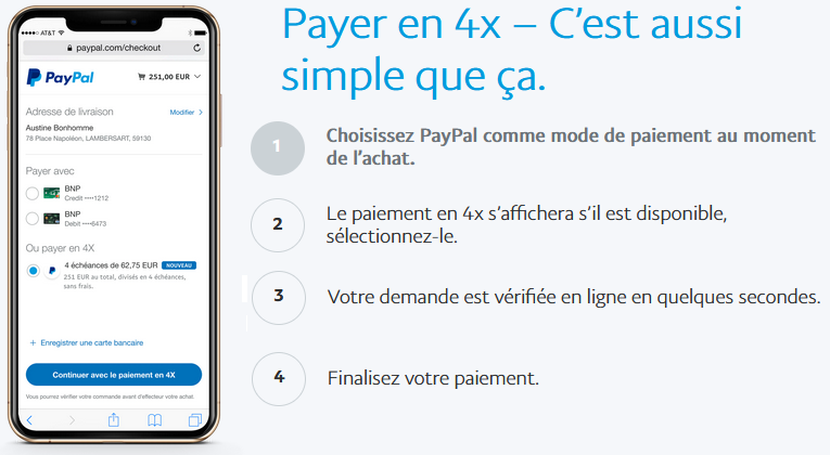 Paiement 3 et 4 fois SANS FRAIS